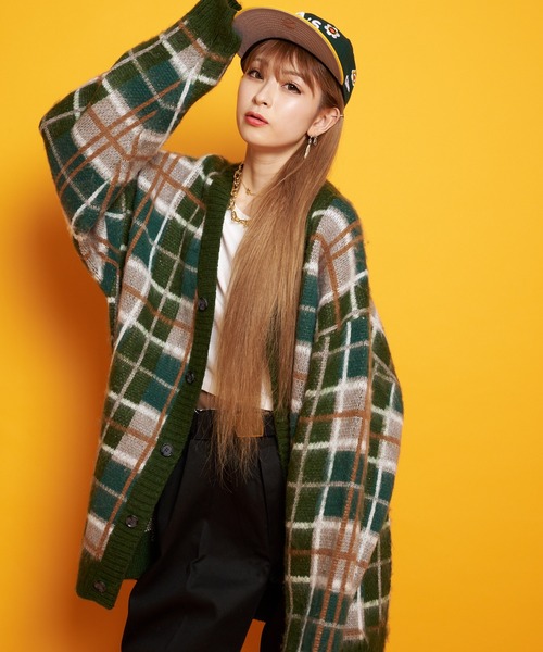 GALLIS ADDICTION（ガリスアディクション）の「GA MOHAIR-CHECK KNIT C/D（カーディガン/ボレロ・メンズ・ベージュ/ブルー/グリーン・FREE）」の21枚目の写真