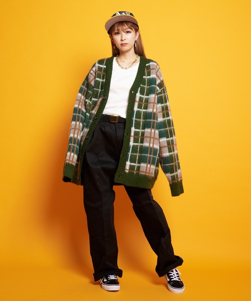 GALLIS ADDICTION（ガリスアディクション）の「GA MOHAIR-CHECK KNIT C/D（カーディガン/ボレロ・メンズ・ベージュ/ブルー/グリーン・FREE）」の15枚目の写真