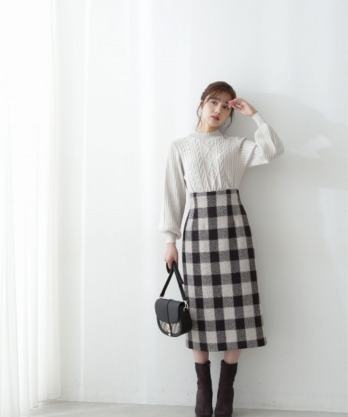 PROPORTION BODY DRESSING（プロポーションボディドレッシング）の「ケーブルニットセットアップ / 1212240013（ワンピース・レディース・ホワイト系その他/ライトグリーン/ブラウン・SMALL/MEDIUM）」の17枚目の写真