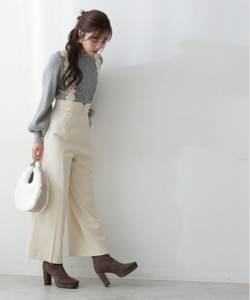 PROPORTION BODY DRESSING（プロポーションボディドレッシング）の「ケーブルニットセットアップ / 1212240013（ワンピース・レディース・ホワイト系その他/ライトグリーン/ブラウン・SMALL/MEDIUM）」の4枚目の写真