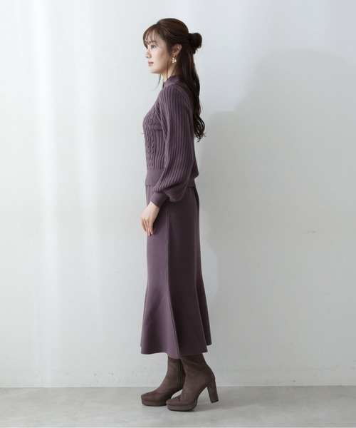PROPORTION BODY DRESSING（プロポーションボディドレッシング）の「ケーブルニットセットアップ / 1212240013（ワンピース・レディース・ホワイト系その他/ライトグリーン/ブラウン・SMALL/MEDIUM）」の10枚目の写真