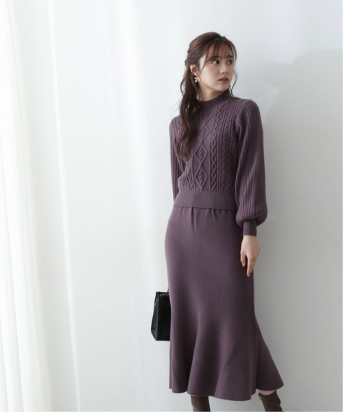 PROPORTION BODY DRESSING（プロポーションボディドレッシング）の「ケーブルニットセットアップ / 1212240013（ワンピース・レディース・ホワイト系その他/ライトグリーン/ブラウン・SMALL/MEDIUM）」の18枚目の写真