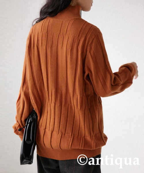 antiqua(アンティカ)の「ハイネックニット(ニット/セーター・レディース・グリーン/オレンジ/ブラック・FREE)」の16枚目の写真