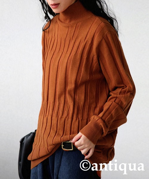 antiqua(アンティカ)の「ハイネックニット(ニット/セーター・レディース・グリーン/オレンジ/ブラック・FREE)」の19枚目の写真
