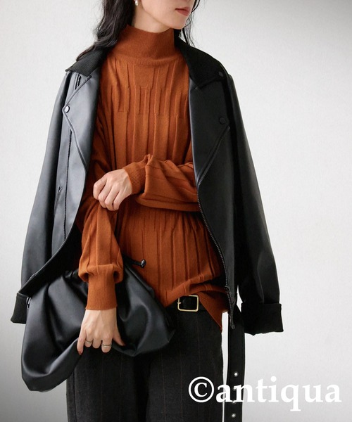 antiqua(アンティカ)の「ハイネックニット(ニット/セーター・レディース・グリーン/オレンジ/ブラック・FREE)」の18枚目の写真
