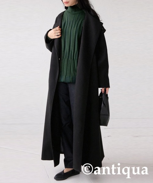 antiqua(アンティカ)の「ハイネックニット(ニット/セーター・レディース・グリーン/オレンジ/ブラック・FREE)」の13枚目の写真