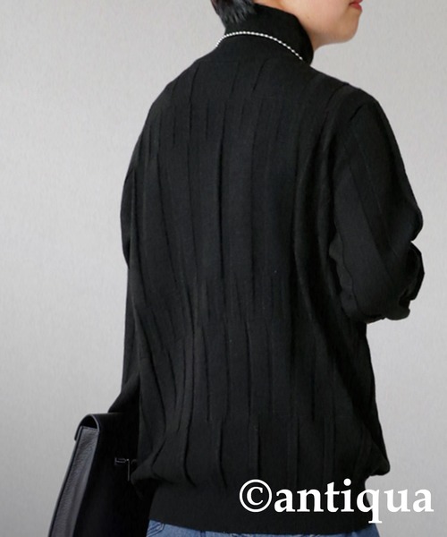 antiqua(アンティカ)の「ハイネックニット(ニット/セーター・レディース・グリーン/オレンジ/ブラック・FREE)」の6枚目の写真