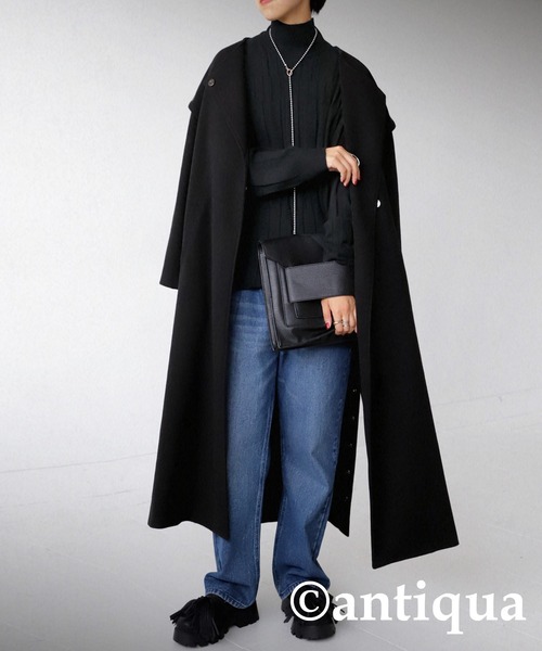 antiqua(アンティカ)の「ハイネックニット(ニット/セーター・レディース・グリーン/オレンジ/ブラック・FREE)」の7枚目の写真