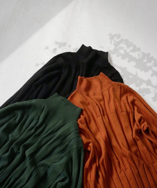 antiqua(アンティカ)の「ハイネックニット(ニット/セーター・レディース・グリーン/オレンジ/ブラック・FREE)」の21枚目の写真