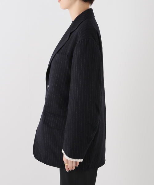 IENA（イエナ）の「【JANE SMITH/ジェーンスミス】WASHED WOOL STRIPE JACKET（テーラードジャケット・レディース・ネイビー・FREE）」の13枚目の写真