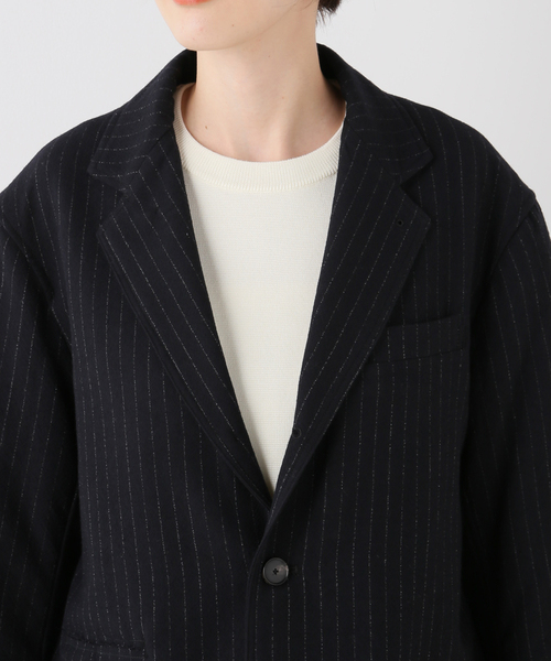 IENA（イエナ）の「【JANE SMITH/ジェーンスミス】WASHED WOOL STRIPE JACKET（テーラードジャケット・レディース・ネイビー・FREE）」の8枚目の写真