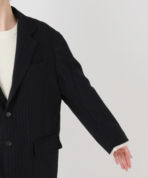 IENA（イエナ）の「【JANE SMITH/ジェーンスミス】WASHED WOOL STRIPE JACKET（テーラードジャケット・レディース・ネイビー・FREE）」の17枚目の写真