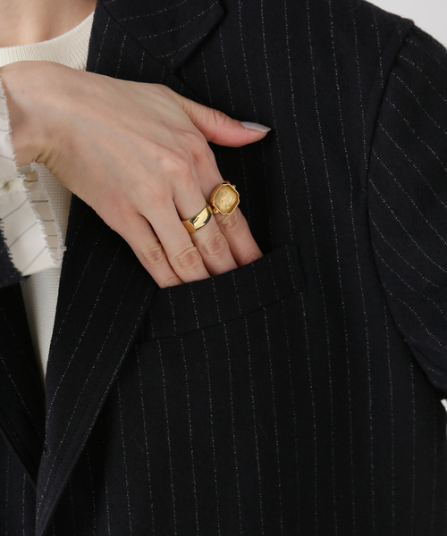 IENA（イエナ）の「【JANE SMITH/ジェーンスミス】WASHED WOOL STRIPE JACKET（テーラードジャケット・レディース・ネイビー・FREE）」の6枚目の写真