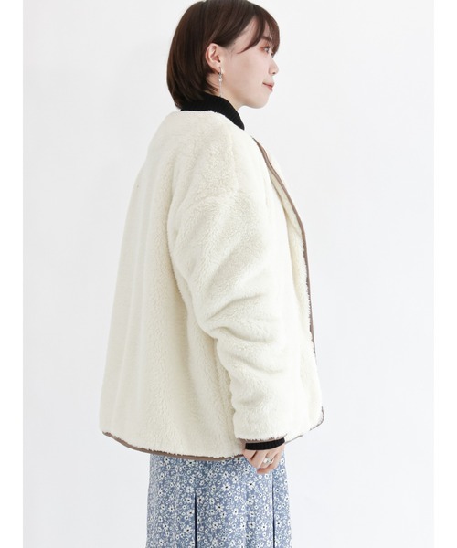 Te chichi TERRASSE(テチチテラス)の「ボアブルゾン(ブルゾン・レディース・チャコール/モカ/オフホワイト・フリ-)」の10枚目の写真