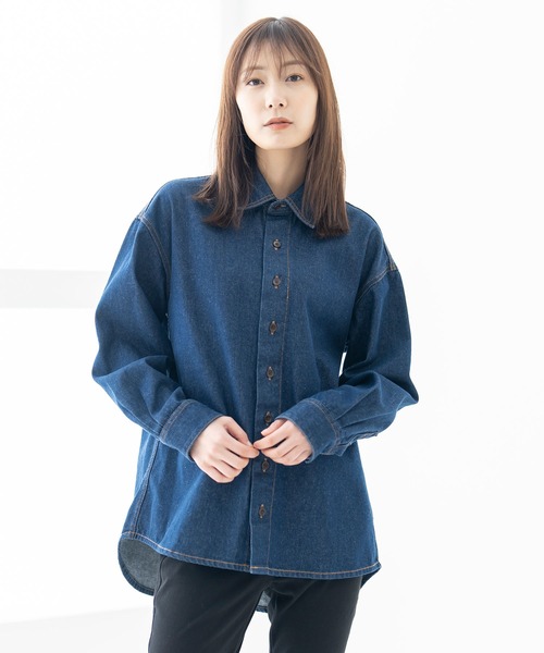 BRICK & SONS（ブリックアンドサンズ）の「リラックスデニムシャツ＜インディゴ＞（シャツ/ブラウス・メンズ・インディゴブルー・LL/S/M/L/XS）」の21枚目の写真