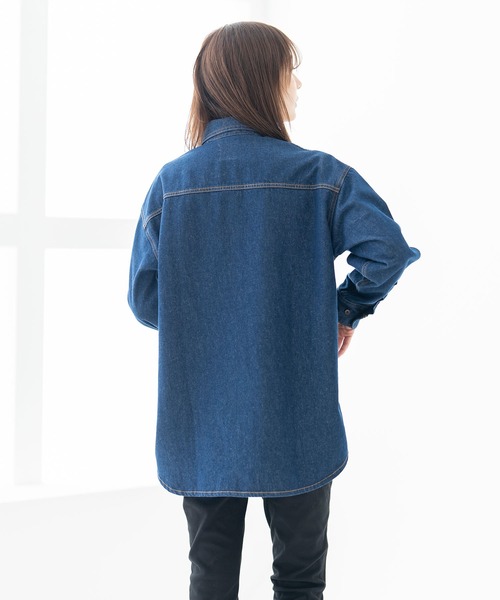 BRICK & SONS（ブリックアンドサンズ）の「リラックスデニムシャツ＜インディゴ＞（シャツ/ブラウス・メンズ・インディゴブルー・LL/S/M/L/XS）」の22枚目の写真