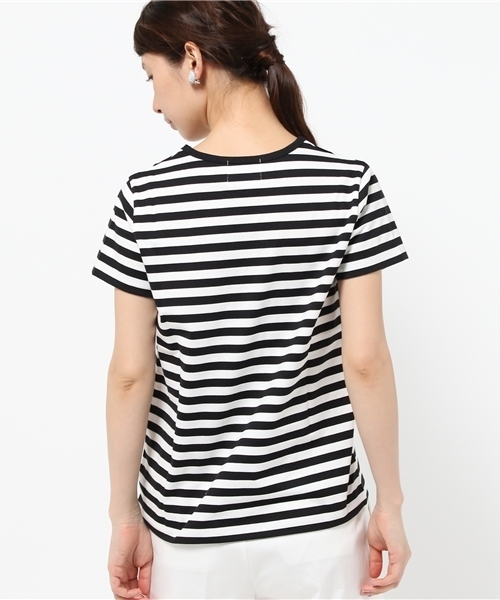 LE JUN（ルジュン）の「【VERY5月号掲載】細ボーダーＴシャツ（Tシャツ/カットソー・レディース・ブラック/グレー/ベージュ/グリーン/ダークグリーン/ネイビー/クリアブルー/パープル/レッド/イエロー・FREE）」の14枚目の写真