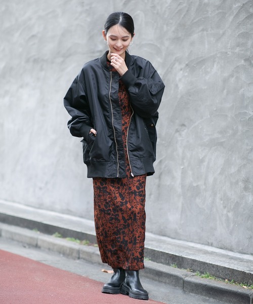 NANO universe（ナノユニバース）の「LB.04/MA-1ブルゾン（ブルゾン・レディース・ブラック/グレー系その他4・FREE）」の5枚目の写真