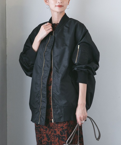 NANO universe（ナノユニバース）の「LB.04/MA-1ブルゾン（ブルゾン・レディース・ブラック/グレー系その他4・FREE）」の6枚目の写真