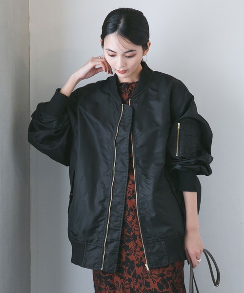 NANO universe（ナノユニバース）の「LB.04/MA-1ブルゾン（ブルゾン・レディース・ブラック/グレー系その他4・FREE）」の7枚目の写真