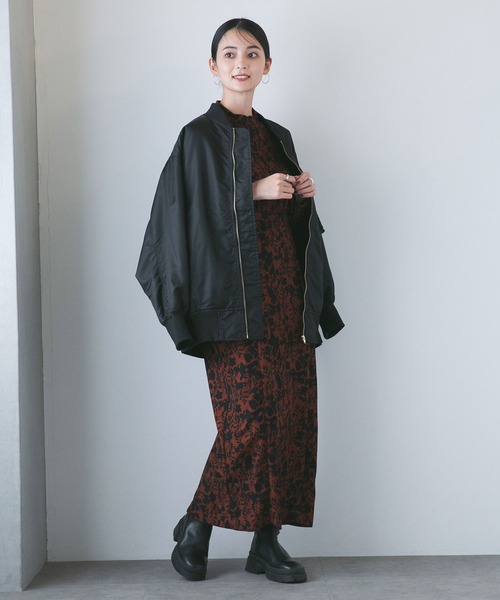 NANO universe（ナノユニバース）の「LB.04/MA-1ブルゾン（ブルゾン・レディース・ブラック/グレー系その他4・FREE）」の8枚目の写真