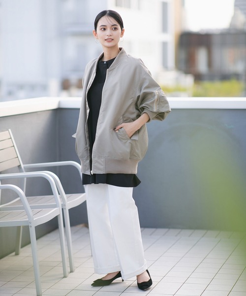 NANO universe（ナノユニバース）の「LB.04/MA-1ブルゾン（ブルゾン・レディース・ブラック/グレー系その他4・FREE）」の11枚目の写真