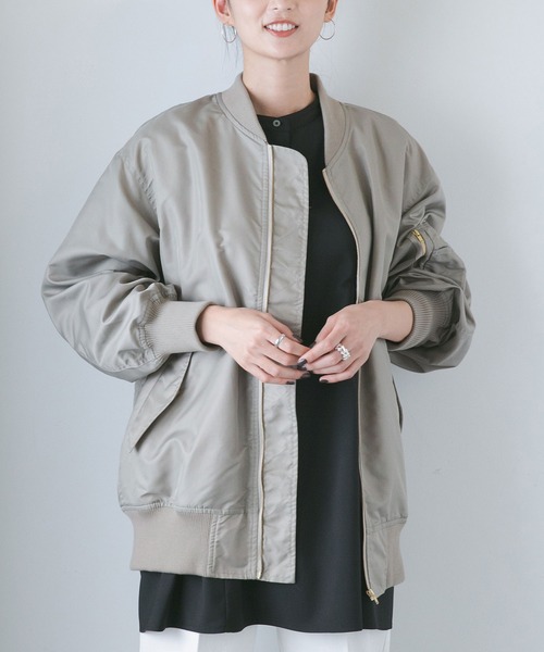 NANO universe（ナノユニバース）の「LB.04/MA-1ブルゾン（ブルゾン・レディース・ブラック/グレー系その他4・FREE）」の12枚目の写真