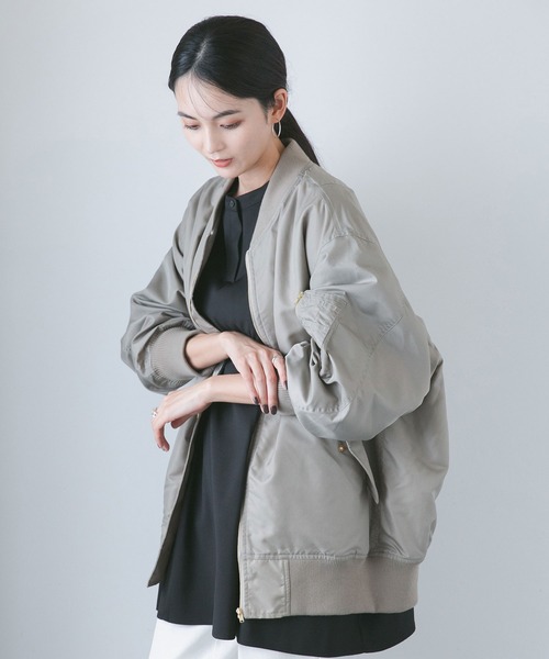 NANO universe（ナノユニバース）の「LB.04/MA-1ブルゾン（ブルゾン・レディース・ブラック/グレー系その他4・FREE）」の13枚目の写真