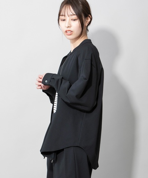 Munich（ミューニック）の「PBT裏毛ジップブルゾン（ブルゾン・レディース・ブラック/ピンク/ベージュ系・FREE）」の8枚目の写真