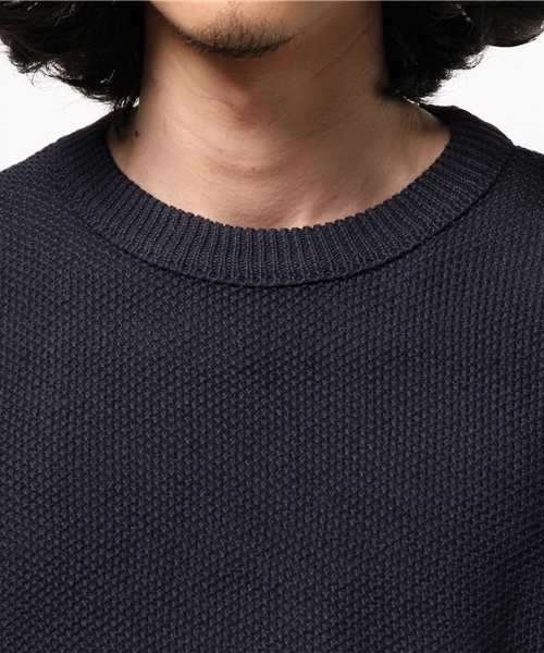 CIAOPANIC（チャオパニック）の「【Ciaopanic】　C/Lカノコ編みBIGニットTee5分袖（ニット/セーター・メンズ・アイボリー/ネイビー/グレー・MEDIUM/LARGE）」の8枚目の写真