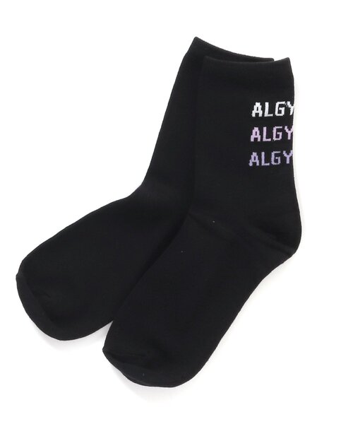 algy(アルジー)の「カラフルロゴクルーソックス(ソックス/靴下・キッズ・オフホワイト/ブラック/ラベンダー・21/24)」の3枚目の写真