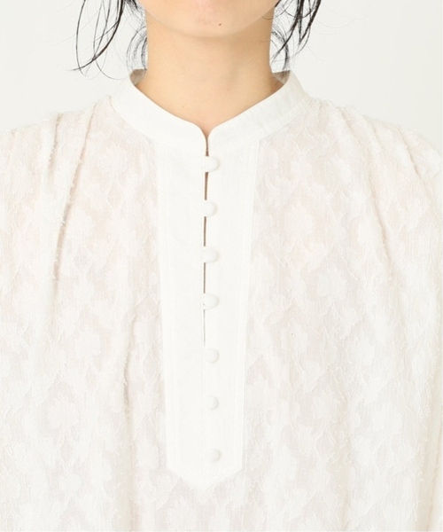 JOURNAL STANDARD relume（ジャーナルスタンダード　レリューム）の「《追加》コットンジャガードギャザーブラウス（シャツ/ブラウス・レディース・ブラック/ホワイト・FREE）」の7枚目の写真