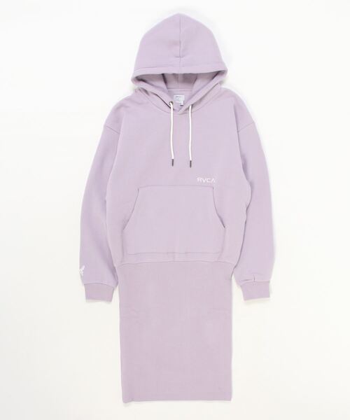 RVCA（ルーカ）の「RVCA レディース  ENBROIDERY RVCA HOOD ワンピース【2022年冬モデル】（ワンピース・レディース・オフホワイト/ラベンダー/イエロー・FREE）」の3枚目の写真