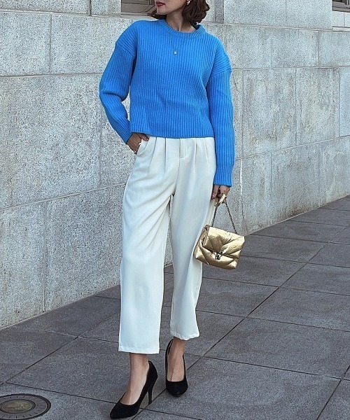 esutoreja（エストレジャ）の「レースアップバックニット（ニット/セーター・レディース・グレー/ブルー・FREE）」の8枚目の写真