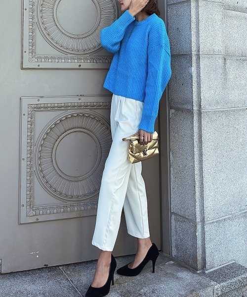 esutoreja（エストレジャ）の「レースアップバックニット（ニット/セーター・レディース・グレー/ブルー・FREE）」の7枚目の写真