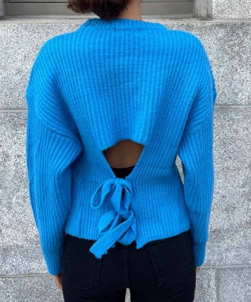 esutoreja（エストレジャ）の「レースアップバックニット（ニット/セーター・レディース・グレー/ブルー・FREE）」の21枚目の写真