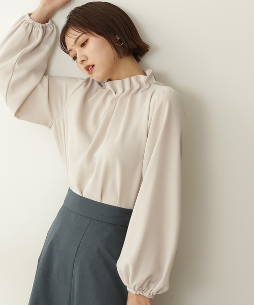 N.（N. Natural Beauty Basic）（エヌエヌナチュラルビューティーベーシック）の「◆ペーパーバックパフブラウス（シャツ/ブラウス・レディース・ブラック/グレー/オフホワイト/ピンク/ミント/ブルー・MEDIUM）」の9枚目の写真