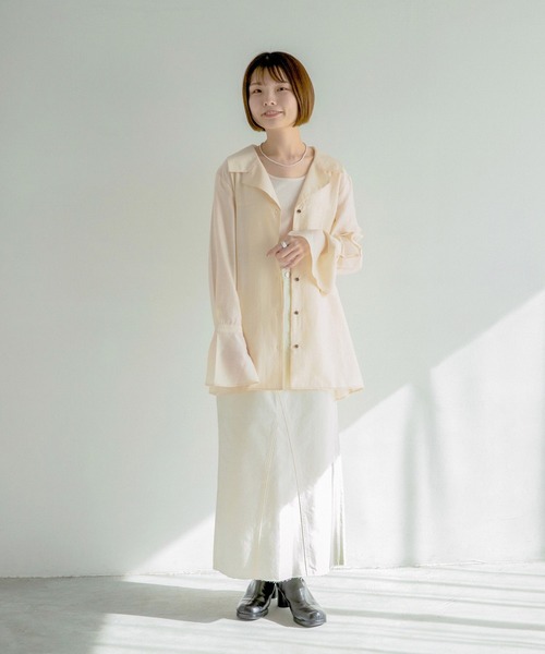 A part by（アパートバイ）の「ソデフレアカイキンシャツ（シャツ/ブラウス・レディース・ブラック/アイボリー・FREE）」の15枚目の写真