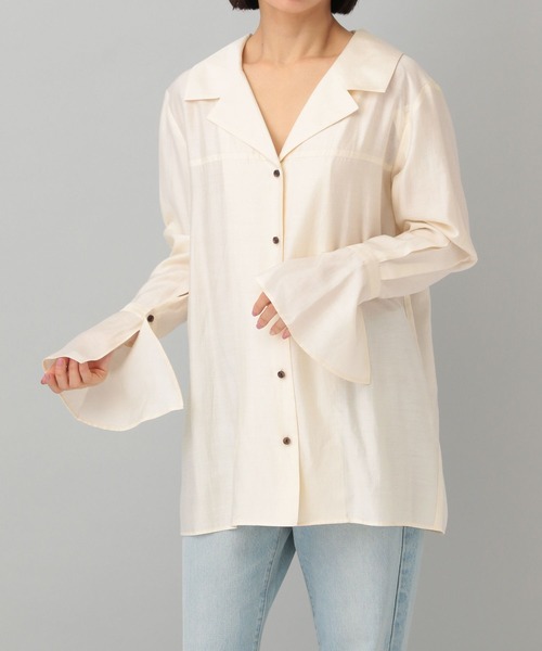 A part by（アパートバイ）の「ソデフレアカイキンシャツ（シャツ/ブラウス・レディース・ブラック/アイボリー・FREE）」の7枚目の写真