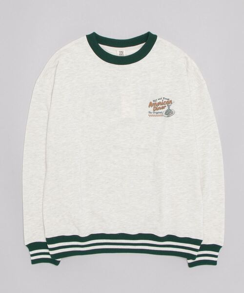 Salong hameu(サロン ハミュー)の「ヴィンテージ レトロ バックプリント リンガースウェット トップス メンズ レディース/トレーナー プルオーバー(スウェット・レディース・オフホワイト/イエロー/ホワイト系その他/ネイビー・M/L/LL)」の6枚目の写真