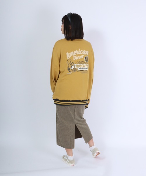 Salong hameu(サロン ハミュー)の「ヴィンテージ レトロ バックプリント リンガースウェット トップス メンズ レディース/トレーナー プルオーバー(スウェット・レディース・オフホワイト/イエロー/ホワイト系その他/ネイビー・M/L/LL)」の12枚目の写真