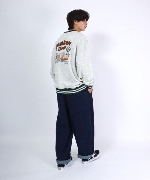 Salong hameu(サロン ハミュー)の「ヴィンテージ レトロ バックプリント リンガースウェット トップス メンズ レディース/トレーナー プルオーバー(スウェット・レディース・オフホワイト/イエロー/ホワイト系その他/ネイビー・M/L/LL)」の22枚目の写真