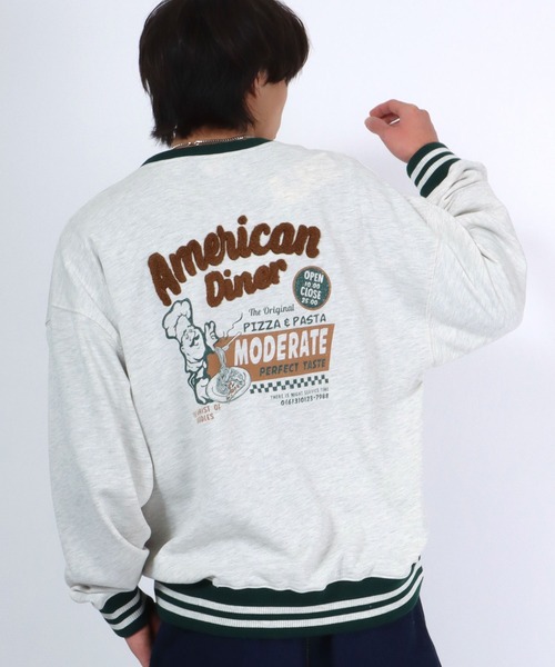 Salong hameu(サロン ハミュー)の「ヴィンテージ レトロ バックプリント リンガースウェット トップス メンズ レディース/トレーナー プルオーバー(スウェット・レディース・オフホワイト/イエロー/ホワイト系その他/ネイビー・M/L/LL)」の21枚目の写真