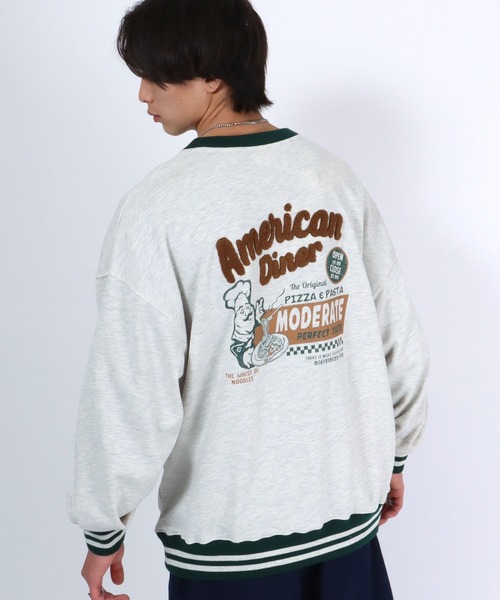 Salong hameu(サロン ハミュー)の「ヴィンテージ レトロ バックプリント リンガースウェット トップス メンズ レディース/トレーナー プルオーバー(スウェット・レディース・オフホワイト/イエロー/ホワイト系その他/ネイビー・M/L/LL)」の19枚目の写真
