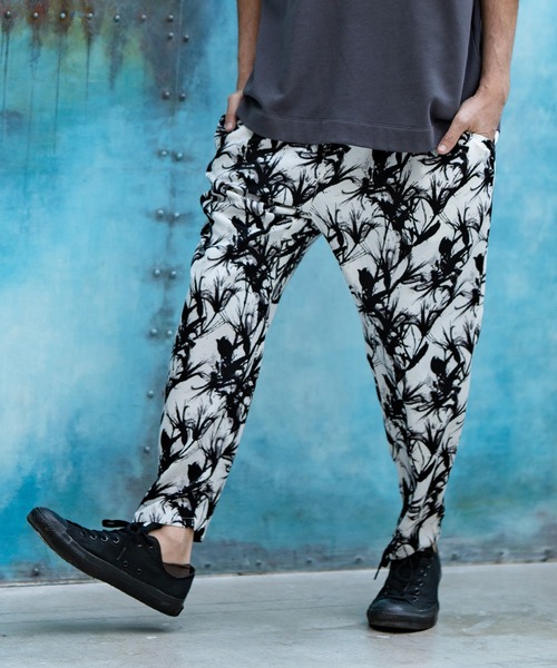 CAMBIO(カンビオ)の「mp10751-Artistic Pattern Relax Pants パンツ(その他パンツ・メンズ・ブラック/ホワイト・L/M/S)」の2枚目の写真