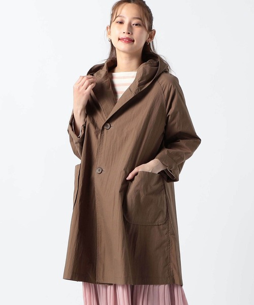 Grand PARK（グランドパーク）の「ナイロンロング丈フードコート（ブルゾン・レディース・ブラウン/カーキ/ナチュラル・FREE）」の2枚目の写真