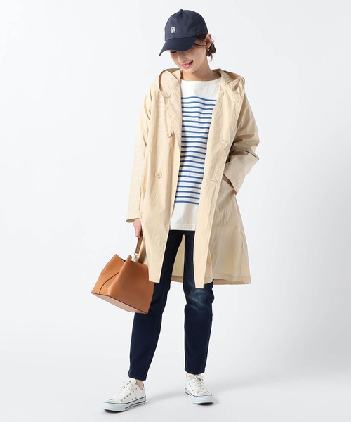 Grand PARK（グランドパーク）の「ナイロンロング丈フードコート（ブルゾン・レディース・ブラウン/カーキ/ナチュラル・FREE）」の5枚目の写真