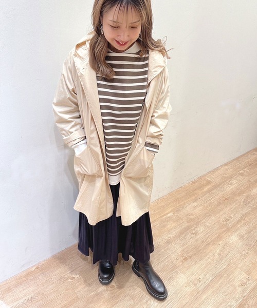 Grand PARK（グランドパーク）の「ナイロンロング丈フードコート（ブルゾン・レディース・ブラウン/カーキ/ナチュラル・FREE）」の22枚目の写真