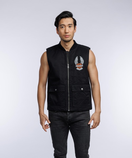 Harley-Davidson(ハーレーダビッドソン)の「120周年記念ウーブンベスト(ベスト・メンズ・ブラック・SMALL/X-LARGE/LARGE/MEDIUM)」の7枚目の写真