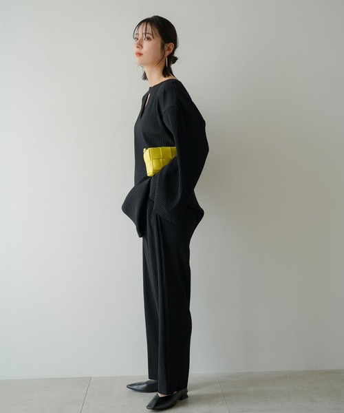 rectangle（レクタングル）の「2WAYリップルプリーツプルオーバー【セットアップ可】（Tシャツ/カットソー・レディース・ブルー/ブラック/アイボリー・FREE）」の15枚目の写真